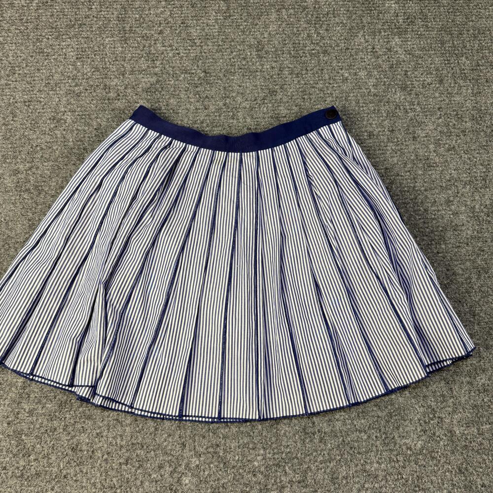 Vineyard Vines Skirt Womens 0 Blue White Stripe Pleated Lined Preppy Casual